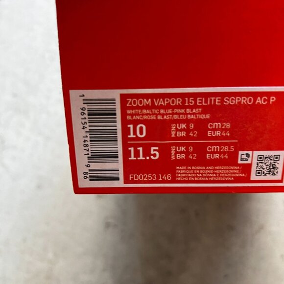 Nike Zoom Vapor 15 Elite SG Pro AC P Blast Pack FD0253-146 Men's 10 Soccer Cleat - Picture 7 of 7